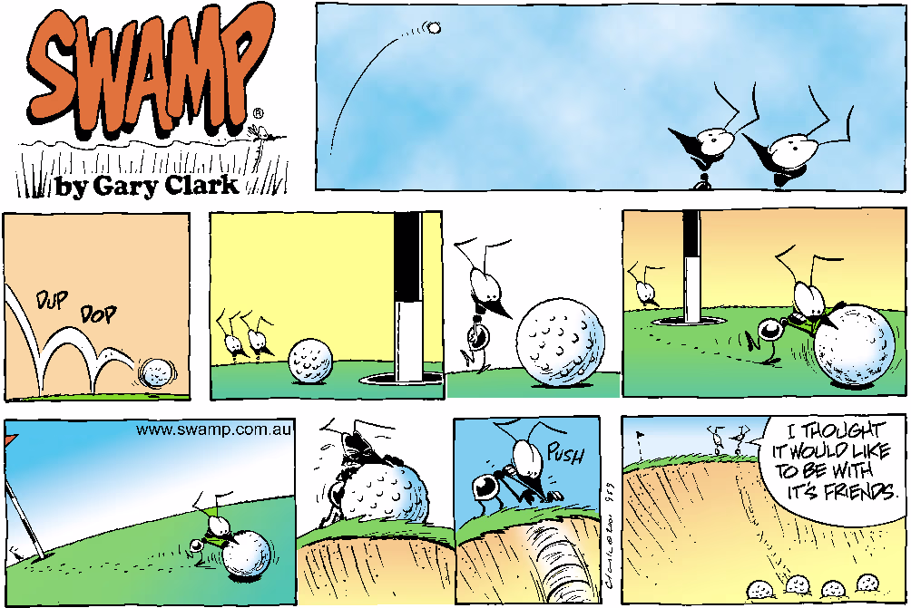 Putting Help Colour Sunday Cartoon